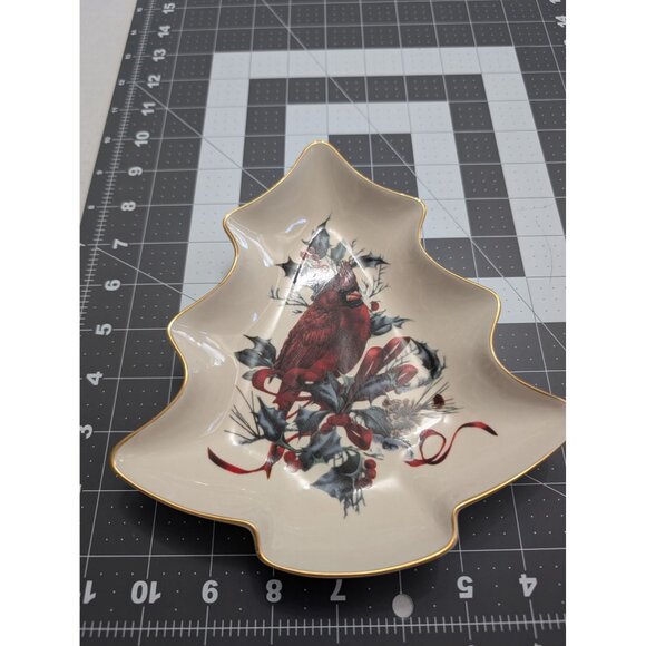 Lenox China Winter Greetings Cardinal on pine tree branch Christmas Tree trinket - Picture 11 of 12